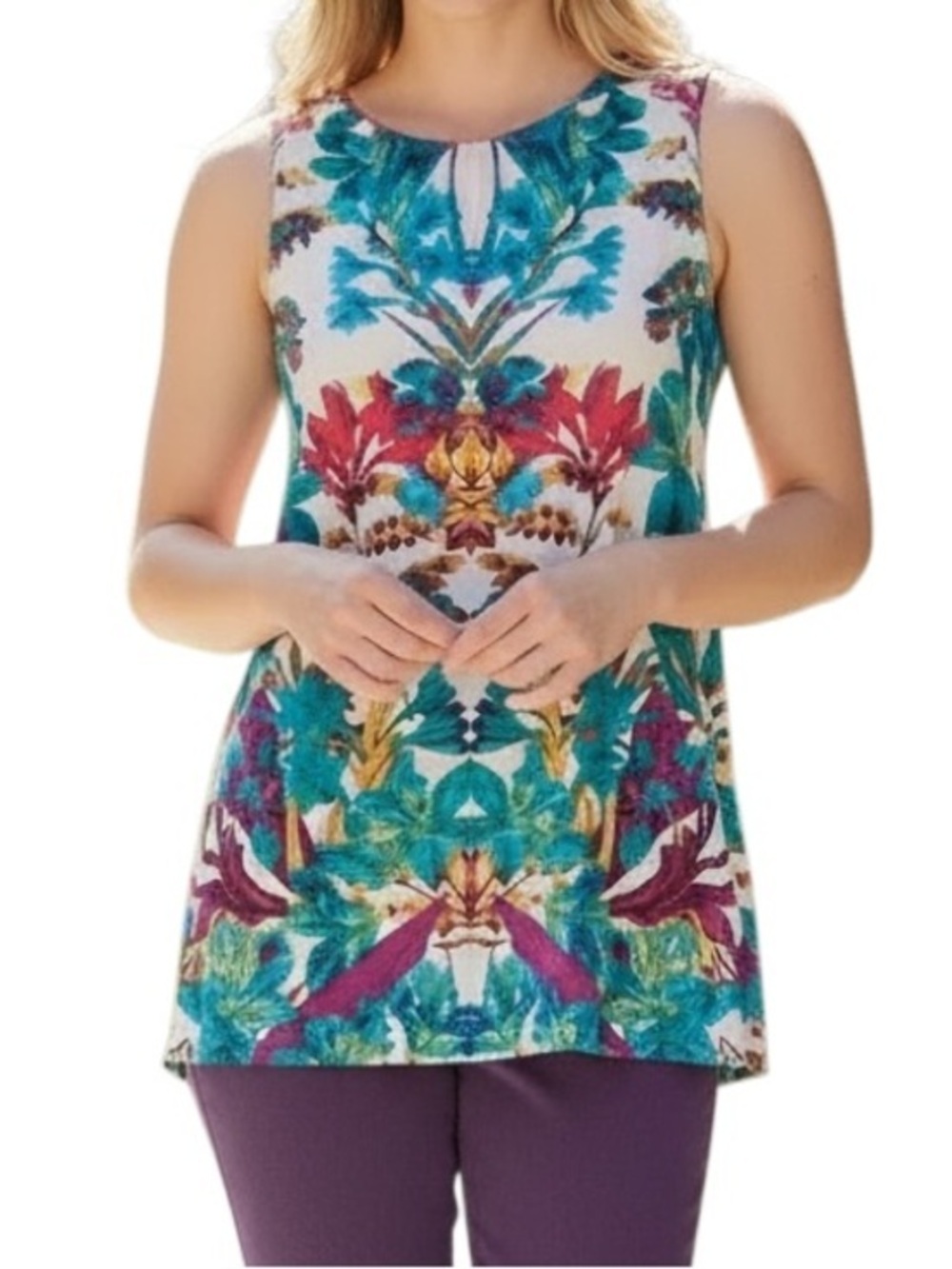 Nicole by Nicole Miller Sleeveless Flower Top NWOT